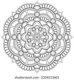 Mandala pattern for Art on the wall. Coloring book page. Lace pattern the Tattoo wallpaper Paint shirt tile Stencil Sticker Design Cards Textured .Decorative circle ornament in ethnic oriental style