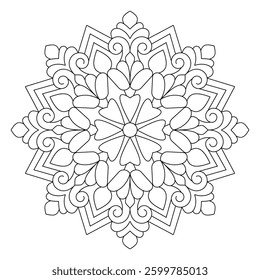 Mandala pattern for Art on the wall coloring book page, vector file, wall art, simple mandala art, Design for a wallpaper Paint shirt and tile Sticker Design, vector file