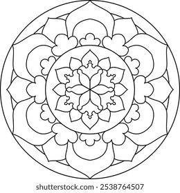 Mandala Pattern Art Therapy Mindfulness,  Relaxation and Stress Relief, Tatoo, Decorative Patterns