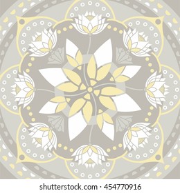 mandala pattern background on the topic of yoga and lotus flower design