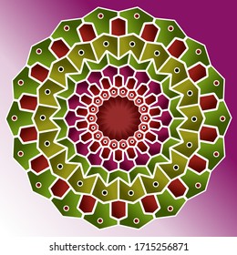 Mandala Pattern - Batik Inspired. Colorful. Kaleidoscope.