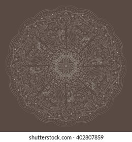 mandala, pattern with bird. 