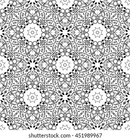 Mandala pattern. Black color. Wallpaper, beautiful pattern. Black & White