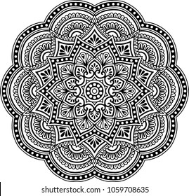Mandala pattern black and white
