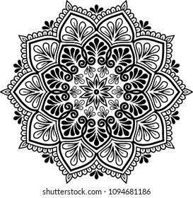 Mandala pattern black and white