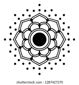 Mandala pattern black and white.