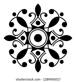 Mandala pattern black and white.