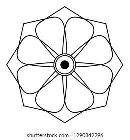 Mandala pattern black and white.