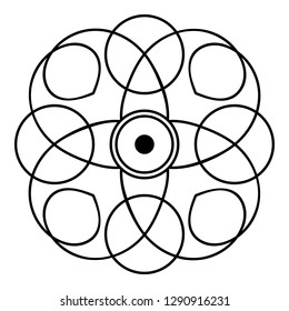 Mandala pattern black and white.
