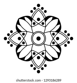 Mandala pattern black and white.