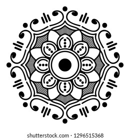 Mandala pattern black and white.