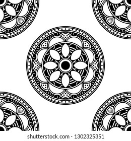 Mandala pattern black and white