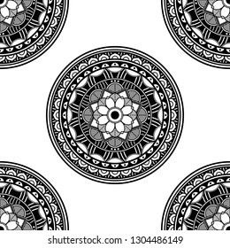 Mandala pattern black and white