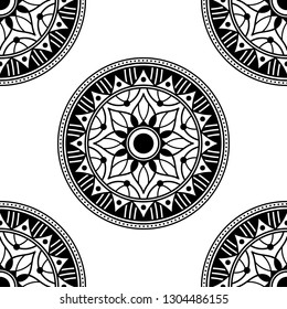 Mandala pattern black and white