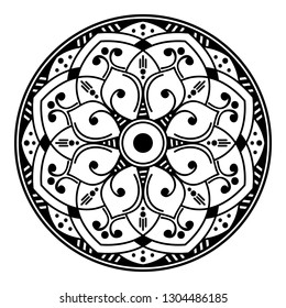 Mandala pattern black and white