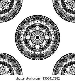 Mandala pattern black and white
