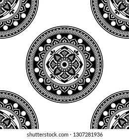 Mandala pattern black and white