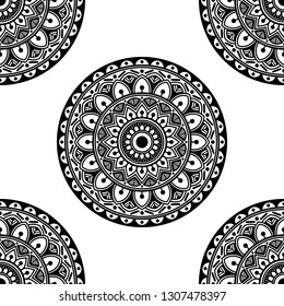 Mandala pattern black and white