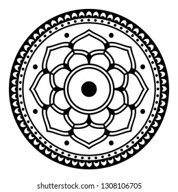 Mandala pattern black and white