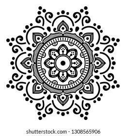 Mandala pattern black and white