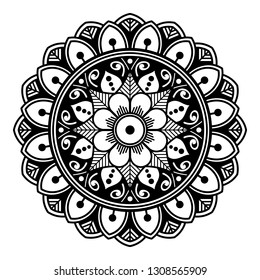 Mandala pattern black and white