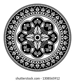 Mandala pattern black and white