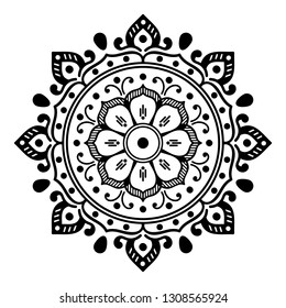 Mandala pattern black and white