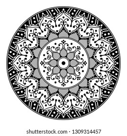 Mandala pattern black and white