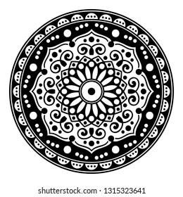 Mandala pattern black and white