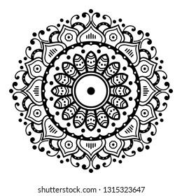Mandala pattern black and white