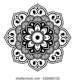 Mandala pattern black and white