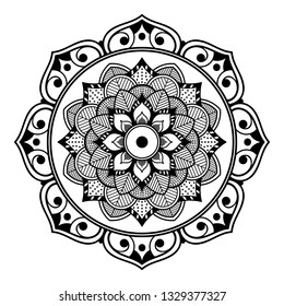 Mandala pattern black and white 