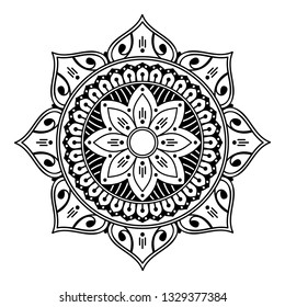 Mandala pattern black and white 