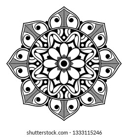 Mandala pattern black and white