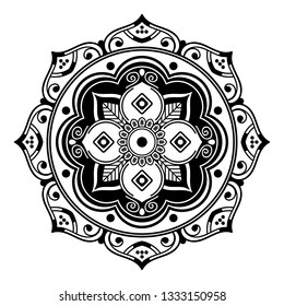Mandala pattern black and white