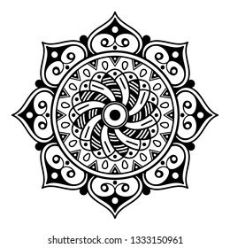 Mandala pattern black and white