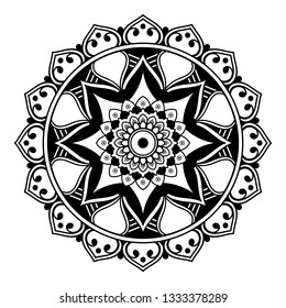 Mandala pattern black and white