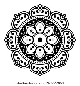 Mandala pattern black and white