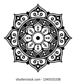 Mandala pattern black and white