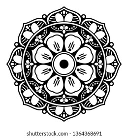 Mandala pattern black and white