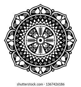 Mandala pattern black and white