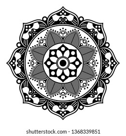 Mandala pattern black and white
