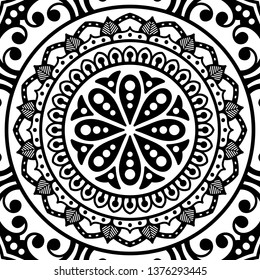 Mandala pattern black and white