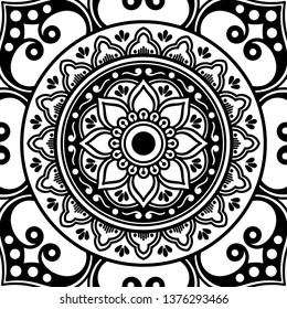 Mandala pattern black and white