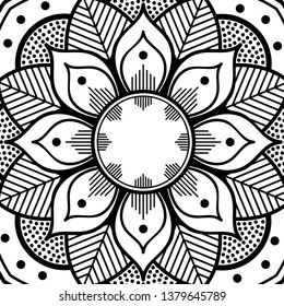 Mandala pattern black and white