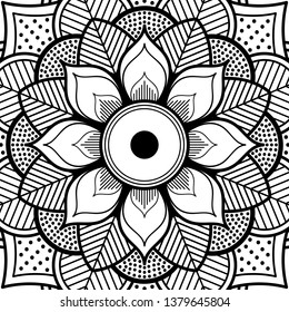 Mandala pattern black and white