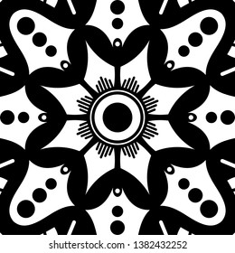 Mandala pattern black and white