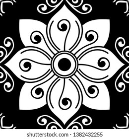 Mandala pattern black and white