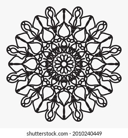 Mandala pattern black and white 