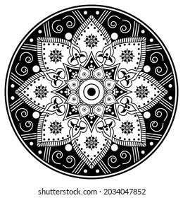 Mandala pattern black and white